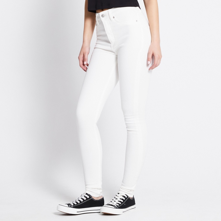 High waist skinny jeans "Snake" White